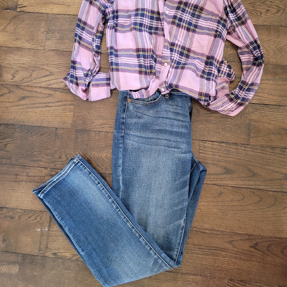 J. Crew Straight Leg Jean with distressing